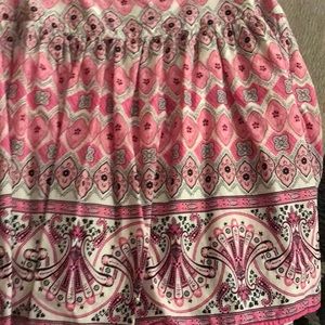 Fashion Bug Pink and White Side Zip Skirt